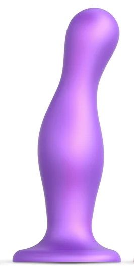 Фиолетовая насадка Strap-On-Me Dildo Plug Curvy size L - Strap-on-me - купить с доставкой в Реутове