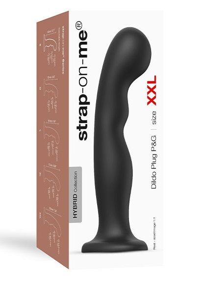Черная насадка Strap-On-Me Dildo Plug P G size XXL - Strap-on-me - купить с доставкой в Реутове
