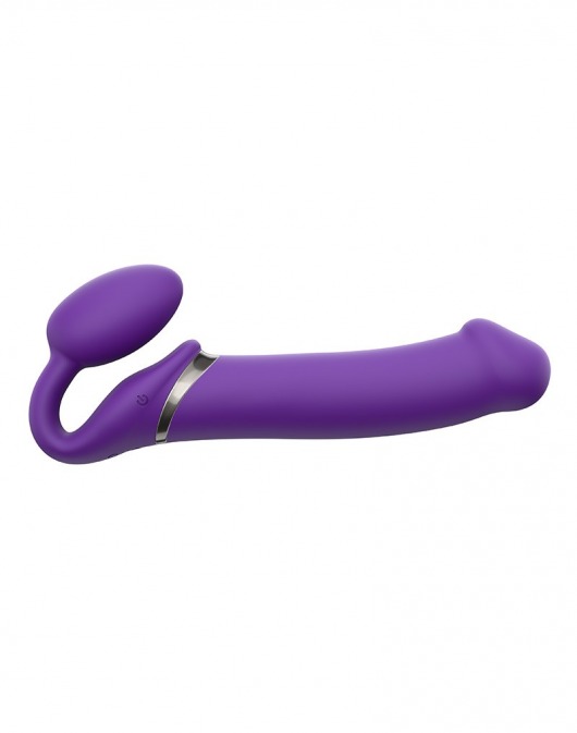 Фиолетовый безремневой вибрострапон Silicone Bendable Strap-On - size XL - Strap-on-me - купить с доставкой в Реутове