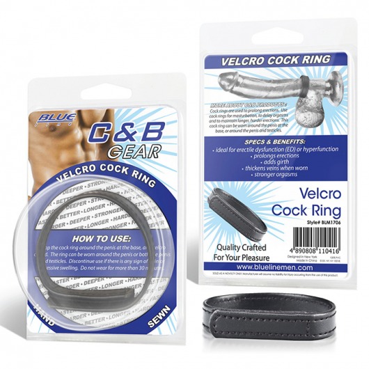 Кольцо на пенис из искусственной кожи на липучке VELCRO COCK RING - 5 см. - BlueLine - в Реутове купить с доставкой
