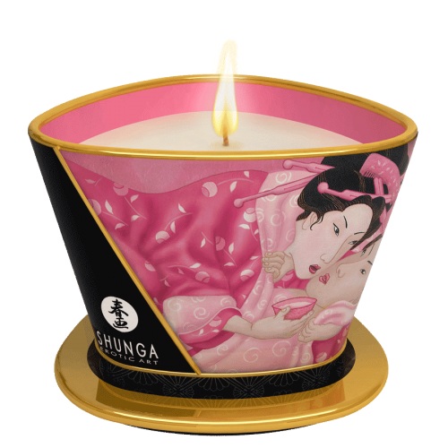 Массажная свеча Rose Petals с ароматом розы - 170 мл. - Shunga - купить с доставкой в Реутове