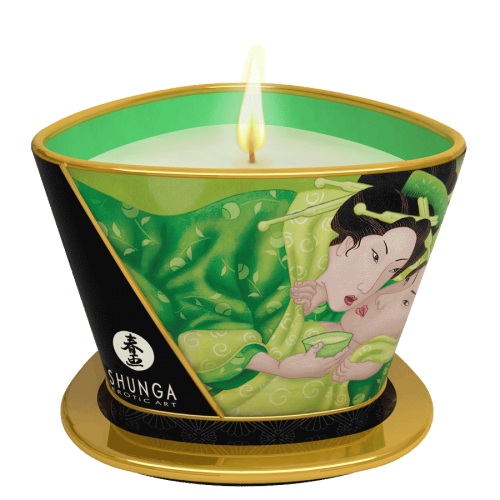 Массажная свеча Exotic Green Tea с ароматом зелёного чая - 170 мл. - Shunga - купить с доставкой в Реутове