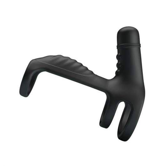 Черная вибронасадка на пенис Vibrating Penis Sling - Baile - в Реутове купить с доставкой
