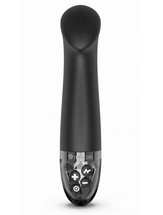 Черный вибратор с функцией электростимуляции Right on Ron - 17 см. - MyStim - купить с доставкой в Реутове