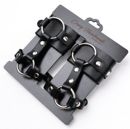 Черные наручники с креплением на кисть руки - Crazy Handmade - купить с доставкой в Реутове