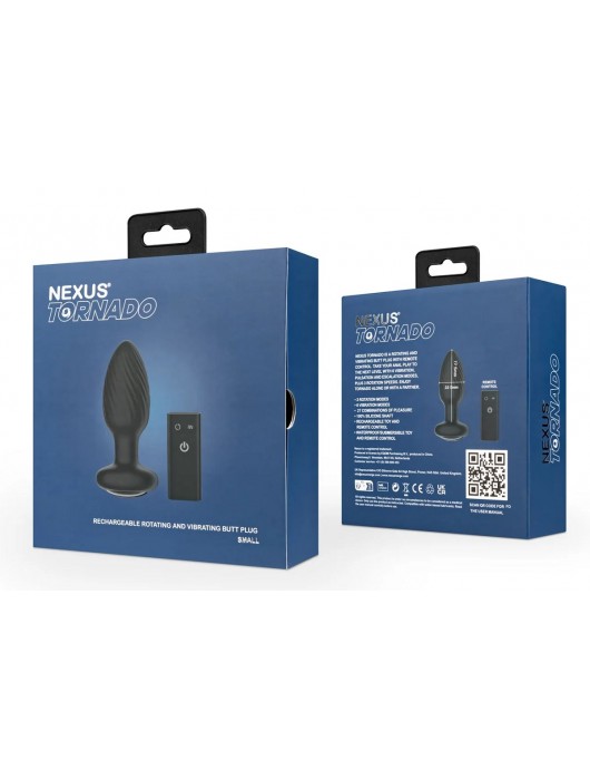 Черная анальная вибровтулка Nexus Tornado - 9,8 см. - Nexus Range