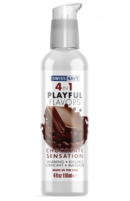 Массажный гель 4-в-1 Chocolate Sensation с ароматом шоколада - 118 мл. - Swiss navy - купить с доставкой в Реутове