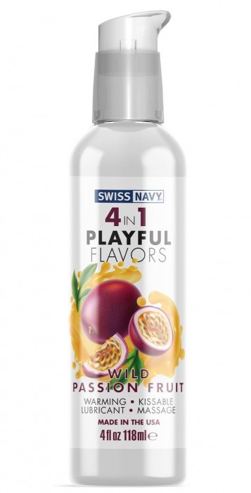 Массажный гель 4-в-1 Wild Passion Fruit с ароматом маракуйи - 118 мл. - Swiss navy - купить с доставкой в Реутове