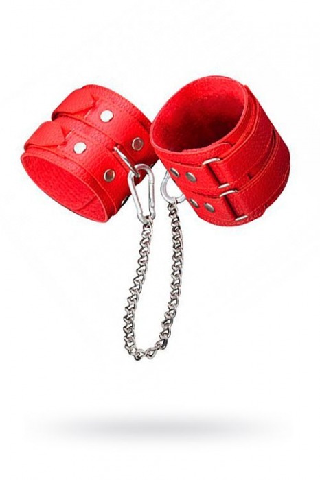 Кожаные красные оковы с цепочкой - Sitabella - купить с доставкой в Реутове