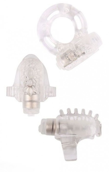 Набор из 3 прозрачных эрекционных колец с вибрацией Teasers Ring Kit - Chisa - в Реутове купить с доставкой
