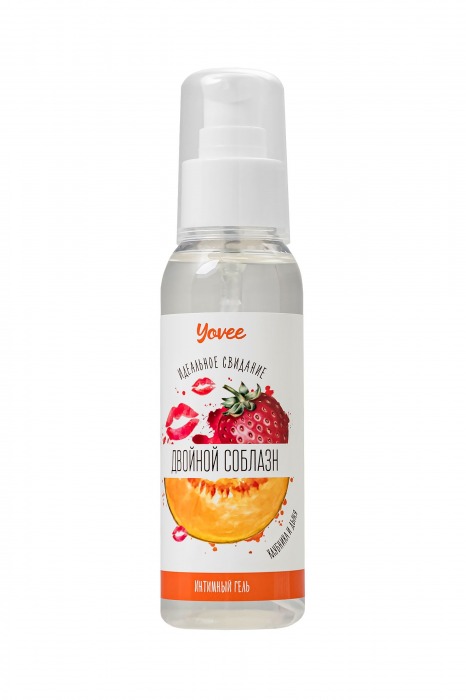 Съедобная гель-смазка Yovee «Двойной соблазн» с Д-пантенолом и вкусом клубники и дыни - 100 мл. - ToyFa - купить с доставкой в Реутове