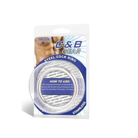 Стальное эрекционное кольцо - BlueLine - в Реутове купить с доставкой