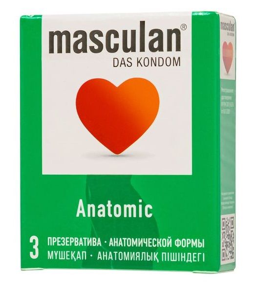 Презервативы анатомической формы Masculan Anatomic - 3 шт. - Masculan - купить с доставкой в Реутове