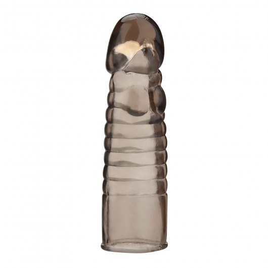 Дымчатая насадка-удлинитель Ribbed Realistic Penis Enhancing Sleeve Extension - 15,2 см. - BlueLine - в Реутове купить с доставкой