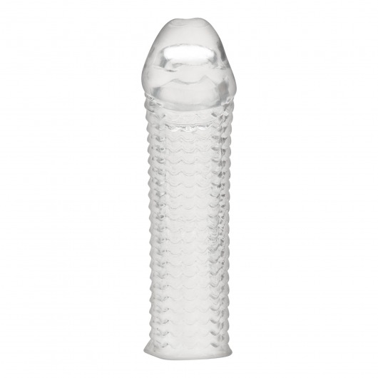 Текстурированная насадка на пенис Clear Textured Penis Enhancing Sleeve Extension - 16,5 см. - BlueLine - в Реутове купить с доставкой