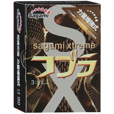 Суженные к основанию презервативы Sagami Xtreme COBRA - 3 шт. - Sagami - купить с доставкой в Реутове