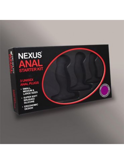 Набор из 3 массажеров простаты чёрного цвета NEXUS ANAL STARTER KIT - Nexus Range - в Реутове купить с доставкой