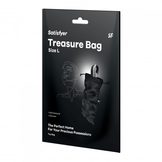 Черный мешочек для хранения игрушек Treasure Bag L - Satisfyer - купить с доставкой в Реутове