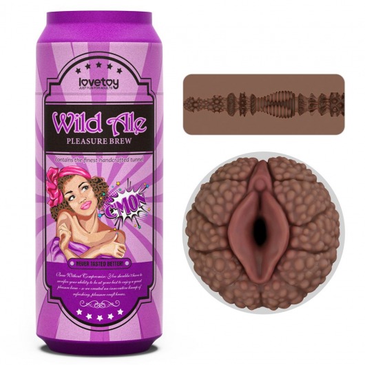 Коричневый мастурбатор-вагина Pleasure Brew Masturbator-Wild Ale в банке - Lovetoy - в Реутове купить с доставкой