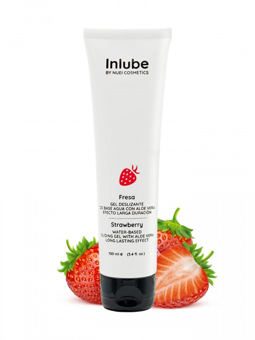 Лубрикант на водной основе Nuei Inlube с алоэ вера и ароматом клубники - 100 мл. - Nuei cosmetics - купить с доставкой в Реутове