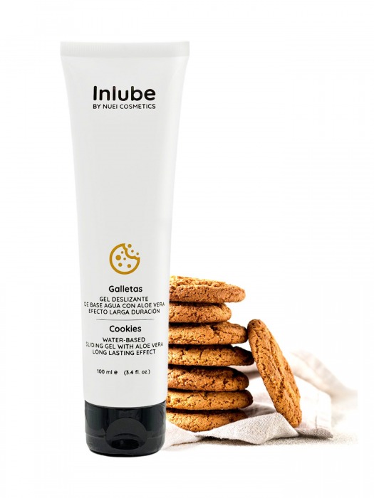 Лубрикант на водной основе Nuei Inlube с алоэ вера и ароматом печенья - 100 мл. - Nuei cosmetics - купить с доставкой в Реутове