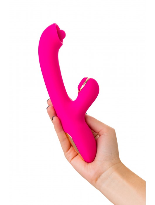 Розовый вибратор-кролик со стимулирующим шариком Rolli - 22 см. - JOS