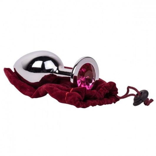 Большой стальной плаг с розовым кристаллом Pink Bubble Gum - 9,5 см. - Erotic Fantasy - купить с доставкой в Реутове