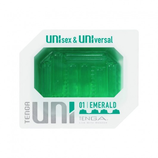 Зеленый мастурбатор-стимулятор Tenga Uni Emerald - Tenga - в Реутове купить с доставкой