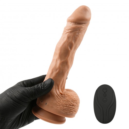 Телесный вибратор-реалистик с волнообразным движением ствола Dancer - 22,8 см. - HOT planet