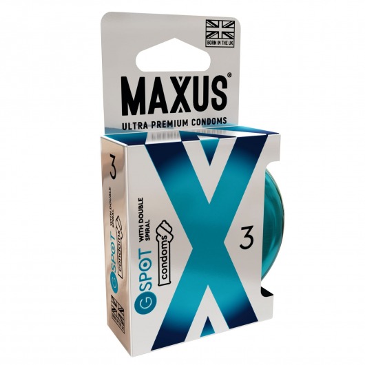 Презервативы Maxus G spot с двойной спиралью - 3 шт. - Maxus - купить с доставкой в Реутове