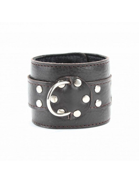 Коричневые оковы из мягкой кожи на металлической цепочке - БДСМ Арсенал - купить с доставкой в Реутове