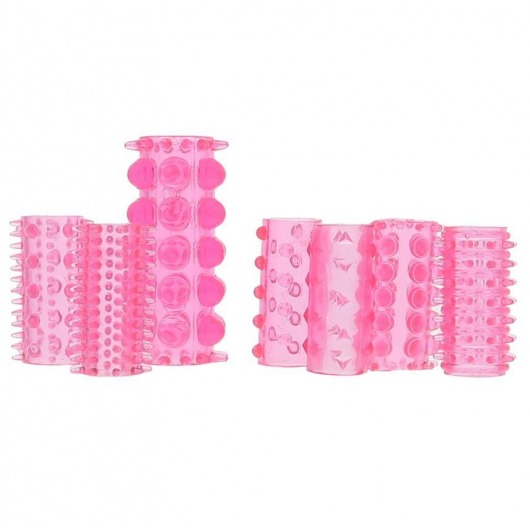 Набор из 7 розовых насадок на пенис ONE-A-DAY PENIS SLEEVES PINK - Seven Creations - в Реутове купить с доставкой