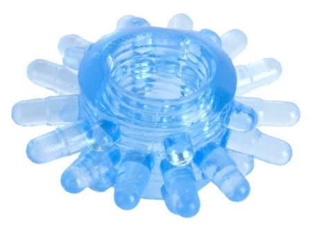 Голубая гелевая насадка с шипиками - Toyfa Basic - в Реутове купить с доставкой