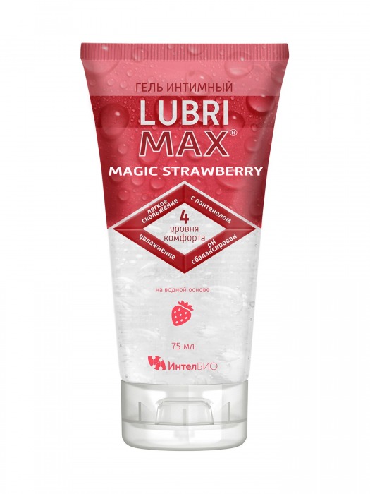 Интимный гель-смазка на водной основе Lubrimax Magic Strawberry - 75 мл. - ИнтелБИО - купить с доставкой в Реутове