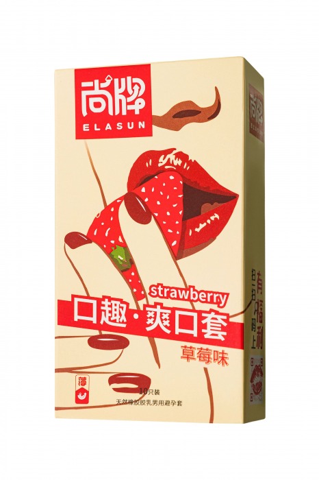 Презервативы Elasun Strawberry с аромато клубники - 10 шт. - Elasun - купить с доставкой в Реутове