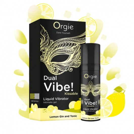 Съедобный жидкий вибратор Dual Vibe! со вкусом лимонного джина с тоником - 15 мл. - ORGIE - купить с доставкой в Реутове