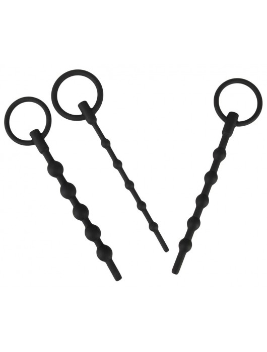 Набор из 3 черных силиконовых уретральных стимуляторов Training Set - Orion - купить с доставкой в Реутове