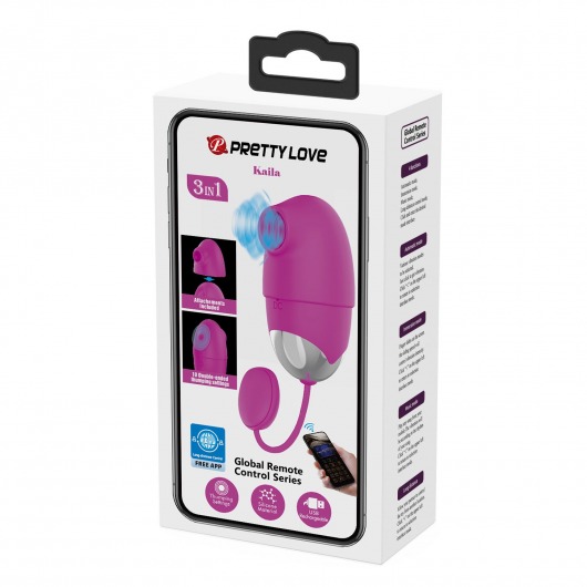 Лиловое интерактивное виброяйцо Kaila - Baile