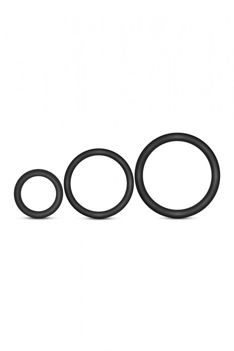 Набор из 3 черных эрекционных колец Cock Ring Set - Blush Novelties - в Реутове купить с доставкой