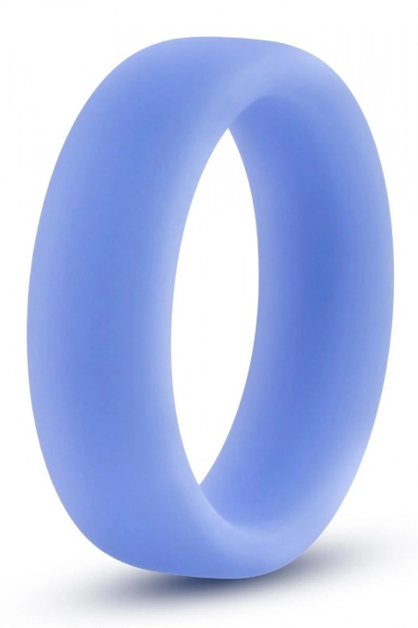 Голубое люминесцентное кольцо Silicone Glo Cock Ring - Blush Novelties - в Реутове купить с доставкой