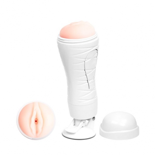 Мастурбатор-вагина Flora White с присоской и 12 режимами вибрации - Baile - в Реутове купить с доставкой