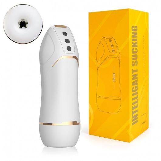 Белый вибромастурбатор Hero с режимом вакуума - A-LOVING - в Реутове купить с доставкой