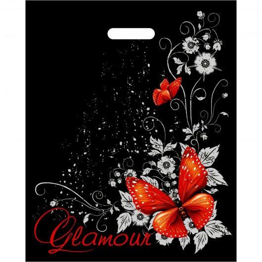Черный пакет Glamour с вырубной ручкой (38х47 см) - Сима-Ленд - купить с доставкой в Реутове