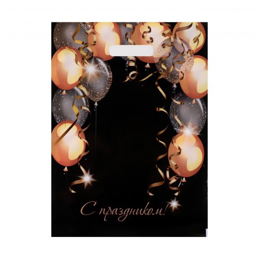 Пакет с вырубной ручкой и принтом в виде шариков (30х40 см) - Сима-Ленд - купить с доставкой в Реутове