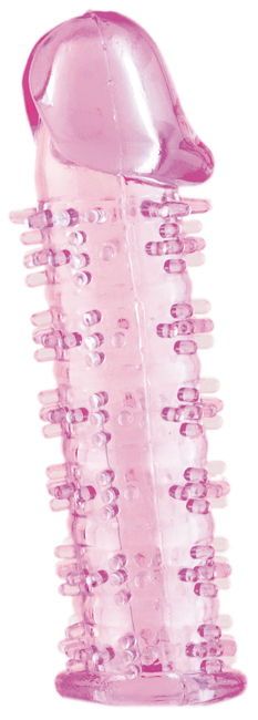 Розовая насадка на пенис с шипами - 12,5 см. - A-toys - в Реутове купить с доставкой
