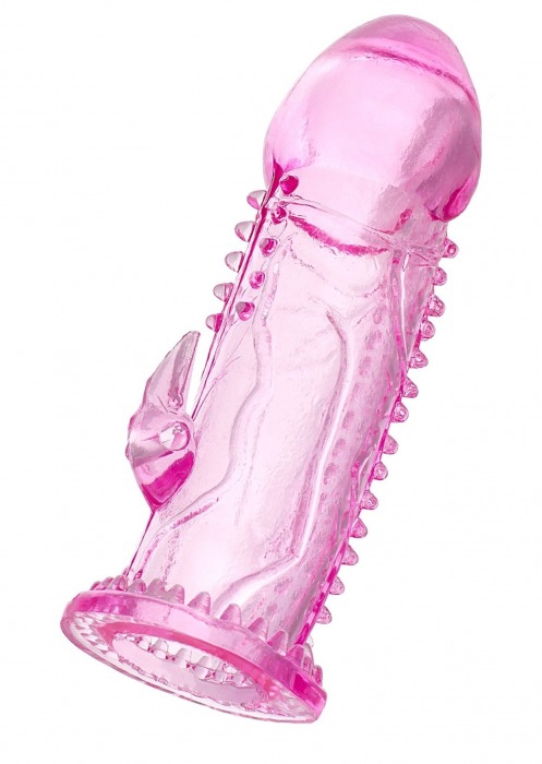 Розовая насадка на пенис с шипиками и коготком - 13,5 см. - A-toys - в Реутове купить с доставкой