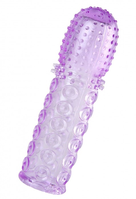 Фиолетовая рельефная насадка на пенис - 13,5 см. - A-toys - в Реутове купить с доставкой