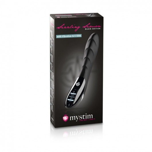 Вибратор с электростимуляцией Sizzling Simon Black Edition - 27 см. - MyStim - купить с доставкой в Реутове