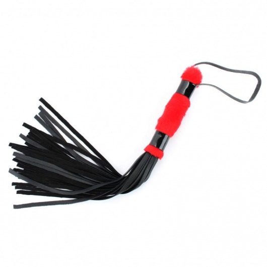 Нежная плеть с красным мехом BDSM Light - 43 см. - БДСМ Арсенал - купить с доставкой в Реутове