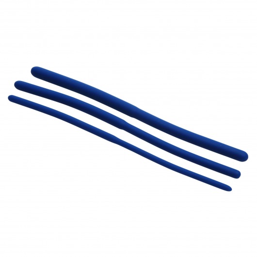 Набор из 3 синих силиконовых уретральных расширителей Invasion Silicone Urethral Sound Trainer Set - XR Brands - купить с доставкой в Реутове